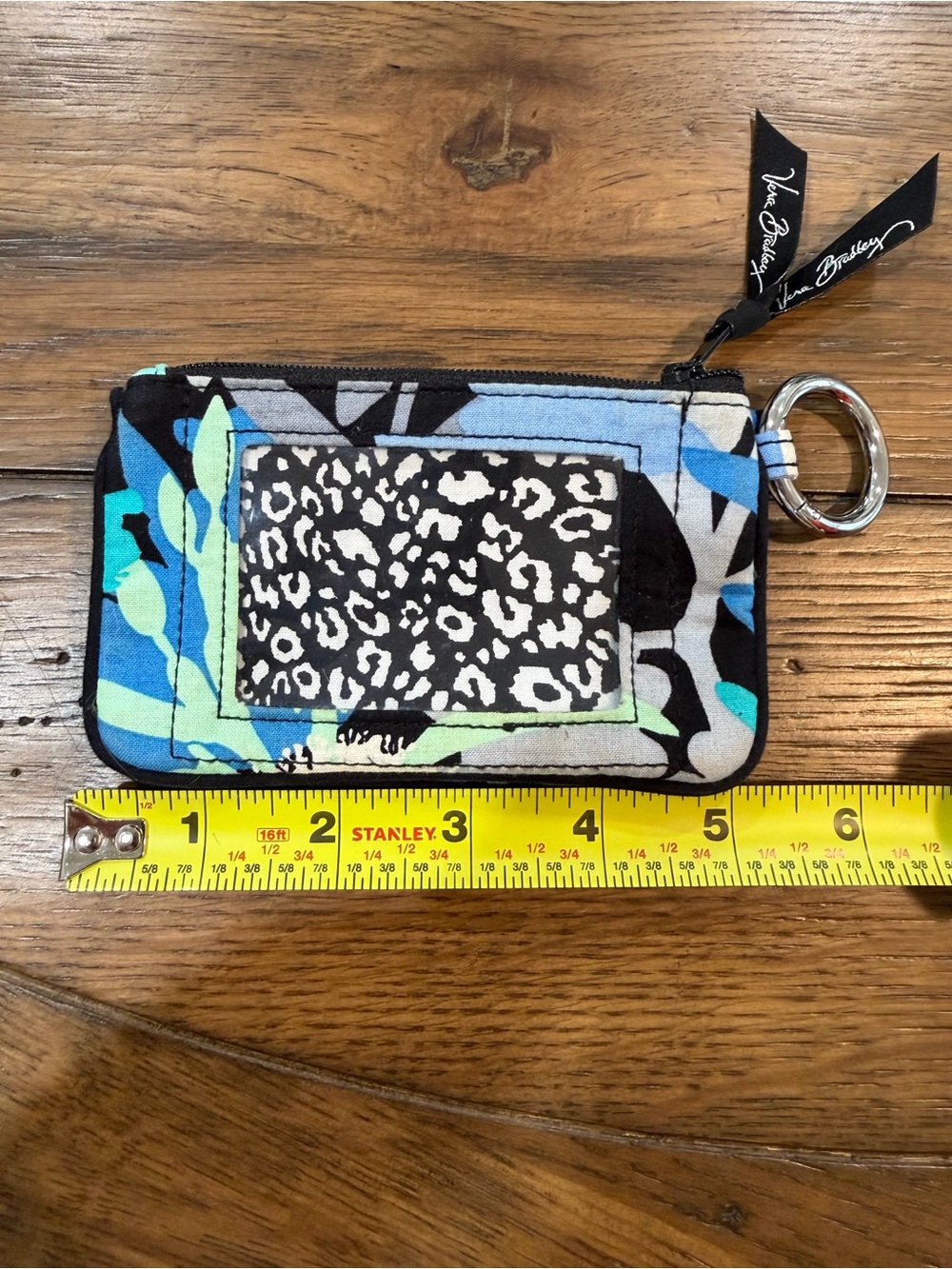 Vera Bradley Floral Zip Wristlet in Blue, Black, White, Mint - Picture 6 of 6